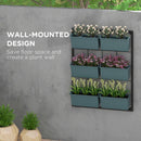 Orto Verticale a 3 Livelli con 6 Vasi 52x14x66 cm in Acciaio e Plastica Verde Scuro