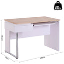 Scrivania da Ufficio con Ripiano Tastiera in Legno Bianco e Rovere 130x70x75.5 cm 