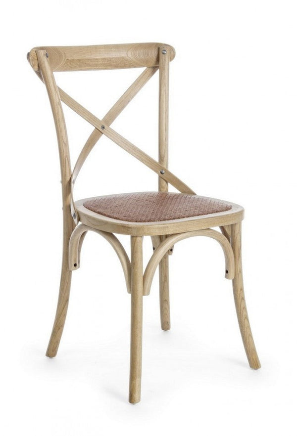 online Sedia Cross Marrone Naturale in Legno