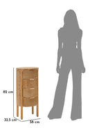 Cassettiera Goteborg 38x33,5x82 cm in Abete e MDF e Ferro      