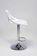 Sgabello con  Alzata a Gas e Seduta Girevole in Polipropilene Vandi Bianco