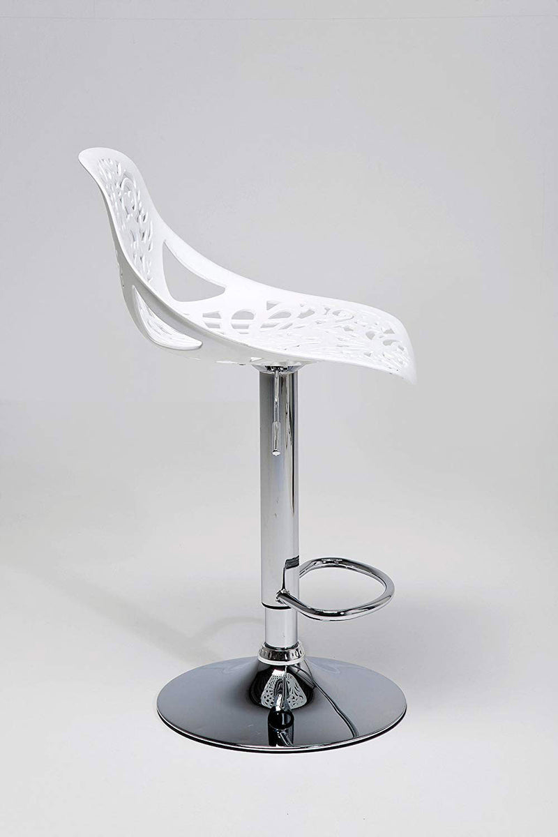 Sgabello con  Alzata a Gas e Seduta Girevole in Polipropilene Vandi Bianco