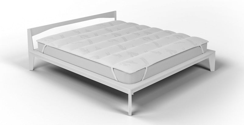 Topper Trapuntato Imbottito con Elastici Bamboo Bianco Varie Misure