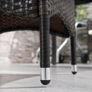Set Tavolo e 4 Sedie da Giardino  Piano in Vetro in Rattan Marrone