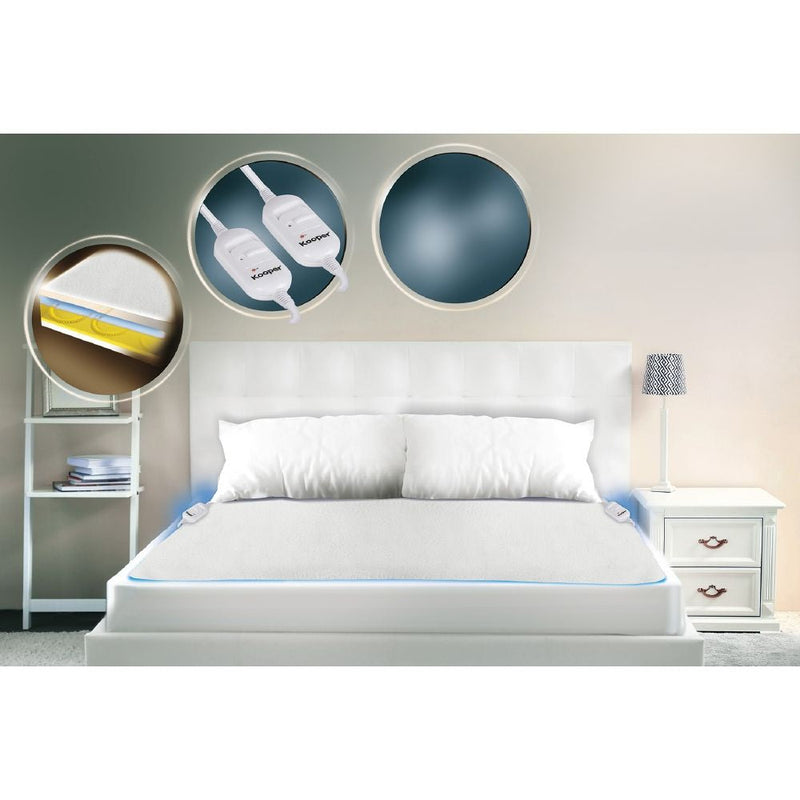 Coperta Termica Elettrica Matrimoniale 120W Kooper Pisola Bianca