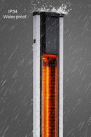 Stufa Elettrica ad infrarossi da Esterno 50x25x200 cm in Fibra di Carbonio con Luce Led Skyline Grigio Tortora