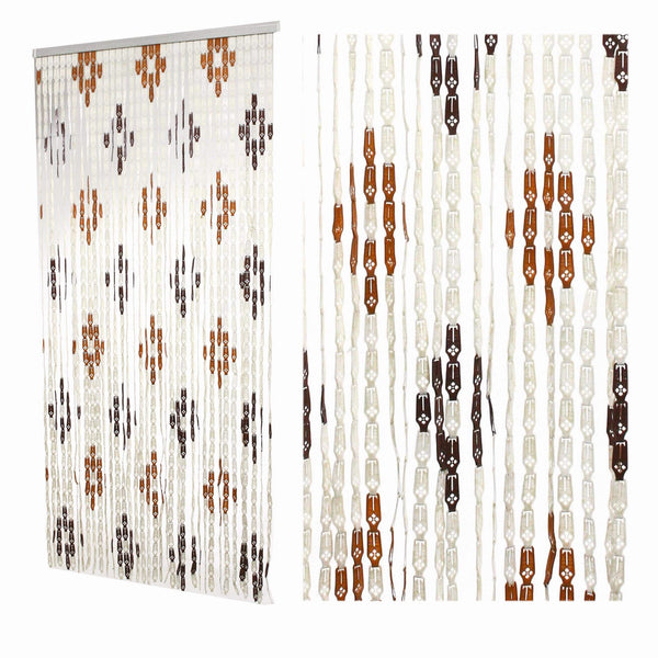 acquista Tenda a Fili per Porta Antimosche 125x240 cm in Plastica Rombi Noce Chiaro Media