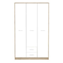 Armadio Nepo 118,5x54x196,5 cm 3 ante 2 cassetti rovere sonoma bianco