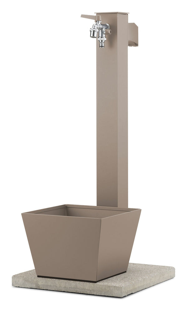Fontana da Giardino con Rubinetto Base Vaschetta e Portagomma Belfer 42/QRRV Tortora sconto