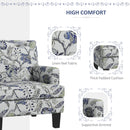 Poltroncina Retrò 71x74x82,5 cm in Tessuto con Finitura a Borchie e Fantasia a Fiori
