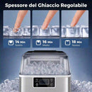 Macchina del Ghiaccio 3,2 Litri 24 Cubetti 299W in Acciaio Argento
