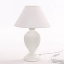 Lampada da Tavolo 14x14xH35 cm in MDF Design Classico Bianca