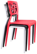 Set 4 Sedie da Giardino in Polipropilene Vandi Bianche