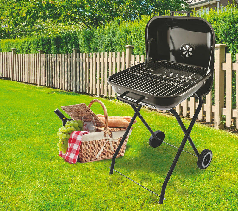 Barbecue a Carbone Carbonella Quadrato 46x46 cm Soriani Nero