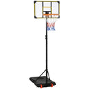 Canestro Basket da Esterno Ruote e Base Riempibile Altezza Regolabile 2,1-2,4 m Giallo  