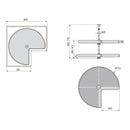 Cestello Girevole Ø71 cm per Mobile da Cucina 80 cm in Plastica e Alluminio Emuca Grigio