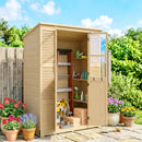 Armadio da Giardino Walk-in 147x68x198 cm con Pavimento e 4 Finestre in Legno di Abete      