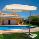 Ombrellone da Giardino Decentrato Quadrato a Sbalzo con Apertura e Chiusura a Manovella 3x3m 