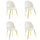 Set 4 Sedie 50x45x80 cm in Tessuto Vellutato Piedi Oro Beige