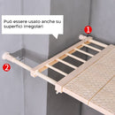 Mensola Estensibile per Armadi 35x45cm Scaffale Telescopico per Mobili Beige