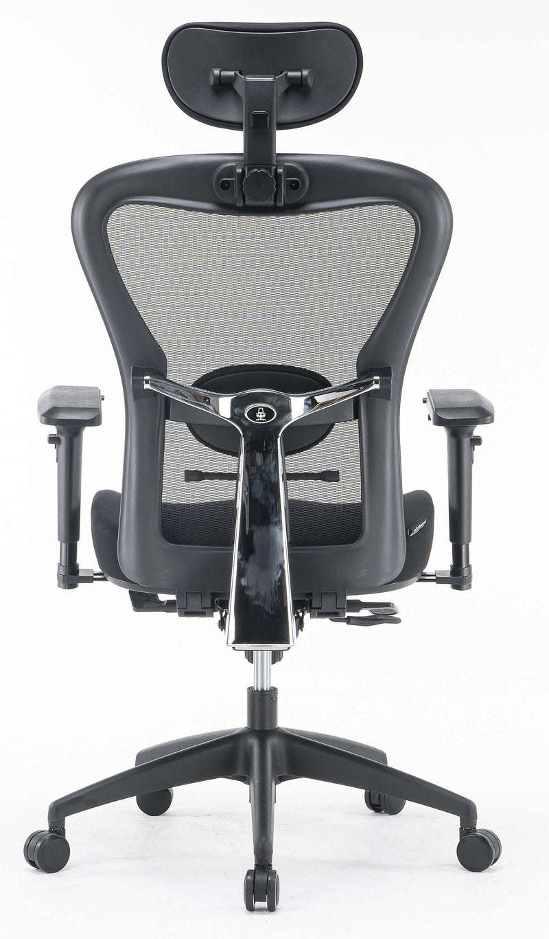 Sedia Poltrona Direzionale da Ufficio in Tessuto e Rete Pasadena Nera