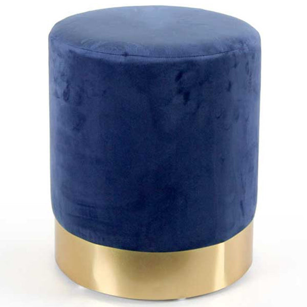 acquista Pouf Poggiapiedi 31x31x38 cm in Metallo MDF e Tessuto Velluto Blu