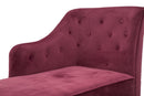 Chaise Longue Paris 132x62x90 cm Legno Spugna e Velluto Sintetico Bordeaux e Nero