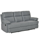 Divano 3 Posti con Schienale e Poggiapiedi Laterali Reclinabili Grigio Antracite 185x95x97 cm 