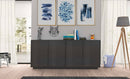 Credenza 4 Ante 180,1x41,4x86 cm Bloom Grigio Antracite Laccato Lucido