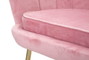 Divanetto Vienna Rosa 130x74x84 cm Spugna e Tessuto e Metallo Bianco e Oro