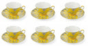 Set 6 Tazzine da Caffè Ø11,5x5 cm in Porcellana Villa d'Este Home Tivoli Japanese Gialle