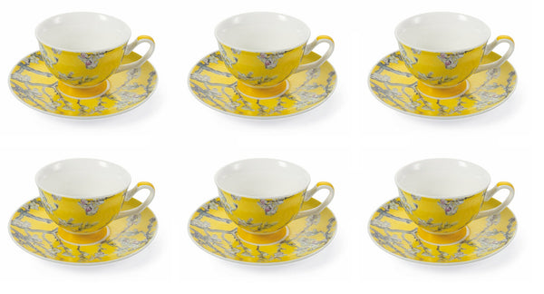 online Set 6 Tazzine da Caffè Ø11,5x5 cm in Porcellana Villa d'Este Home Tivoli Japanese Gialle