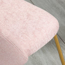 Set 2 Sedie Imbottite 55,5x59x81 cm in Tessuto Effetto Lino Rosa e Oro