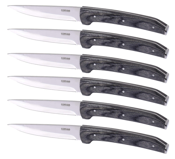 Set 6 Coltelli da Bistecca Lama Liscia Manico in Legno Torino sconto