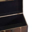 Set 3 Baule in legno e Similpelle marrone rettangolare 