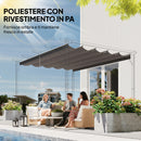 Tetto di Ricambio per Gazebo 3x3 m con 10 Fori di Drenaggio in Poliestere Grigio Chiaro      