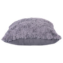 Set 2 Cuscini Decorativi 43x43x6 cm in Poliestere VdE Tivoli 1996 Furry grigio chiaro