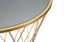 Tavolino Tower New 50x100x50 cm in Ferro e MDF Oro