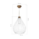 Lampada a sospensione ciondolo Umay  metallo bianco