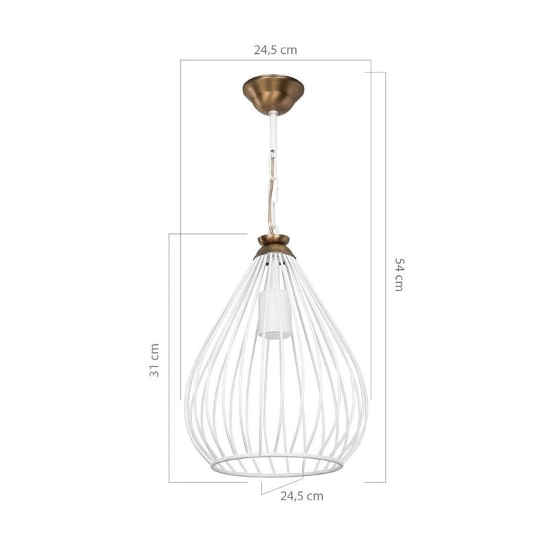 Lampada a sospensione ciondolo Umay  metallo bianco