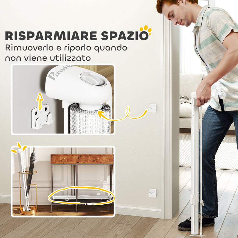 Cancellino per Cani Regolabile per Cani Piccoli Estensibile e Retrattile 0-140x86,5 cm Bianco   