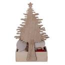 Albero espositore legno naturale c/24 decorazioni sfera cm 18x12xh32