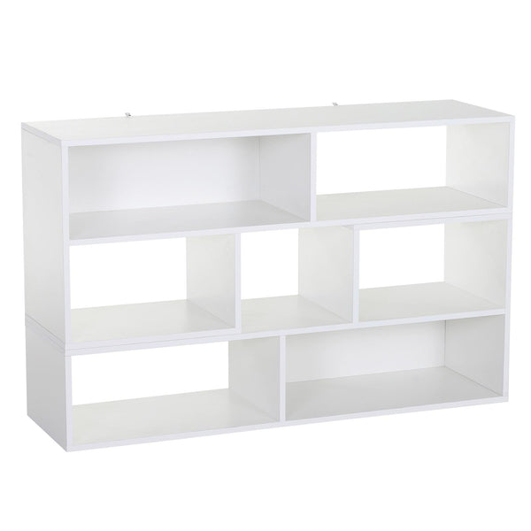 acquista Libreria Salvaspazio per Soggiorno in Legno 120-165 x35x50 cm Bianca