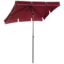Ombrellone da Giardino Rettangolare e Regolabile 198x130x245 cm In Alluminio Rosso Vino 