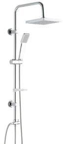 Saliscendi Asta con Soffione Quadrato 20x20 cm in Acciaio Quadra 332