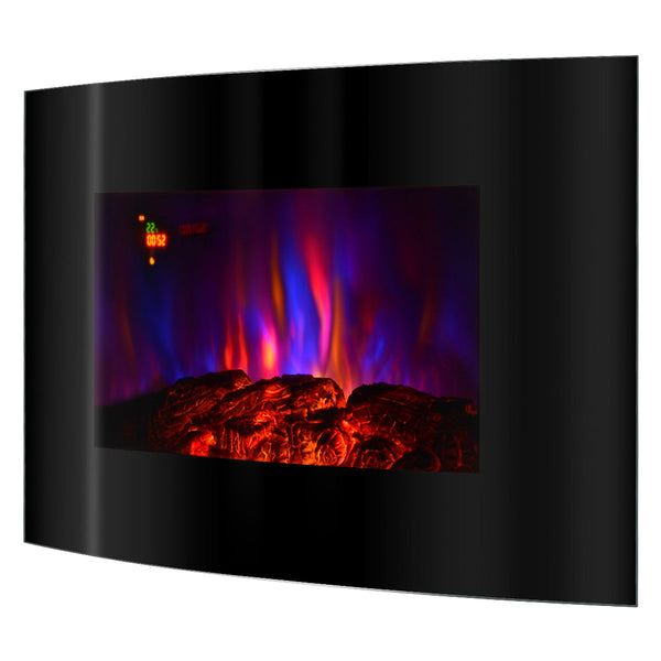 Camino Elettrico da Pavimento 56x90x14,5 cm Effetto Fiamma 1500W Сarlos Nero acquista