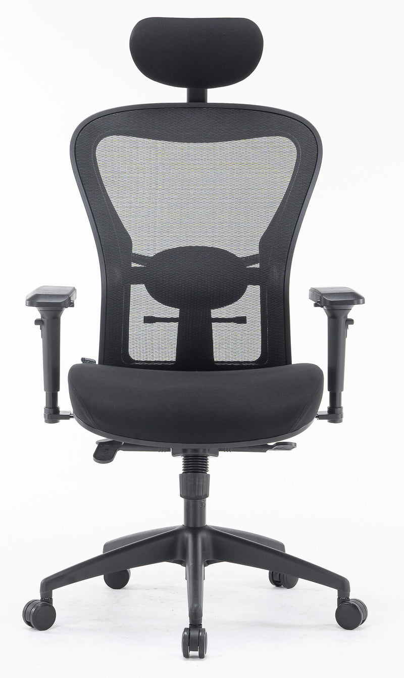 Sedia Poltrona Direzionale da Ufficio in Tessuto e Rete Pasadena Nera