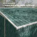 Casetta Box da Giardino Porta Attrezzi 345x280,5x169-201cm con Porte Scorrevoli in Acciaio Verde 