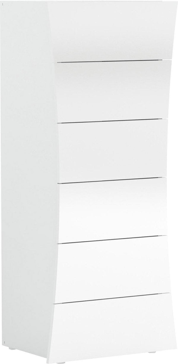sconto Mobile Cassettiera 6 Cassetti Settimino 52x40x121,7 cm Arco Bianco Lucido