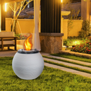 Camino a Bioetanolo Braciere da Pavimento Ø40xh54 cm per Interno ed Esterno Botticelli Bianco Perla